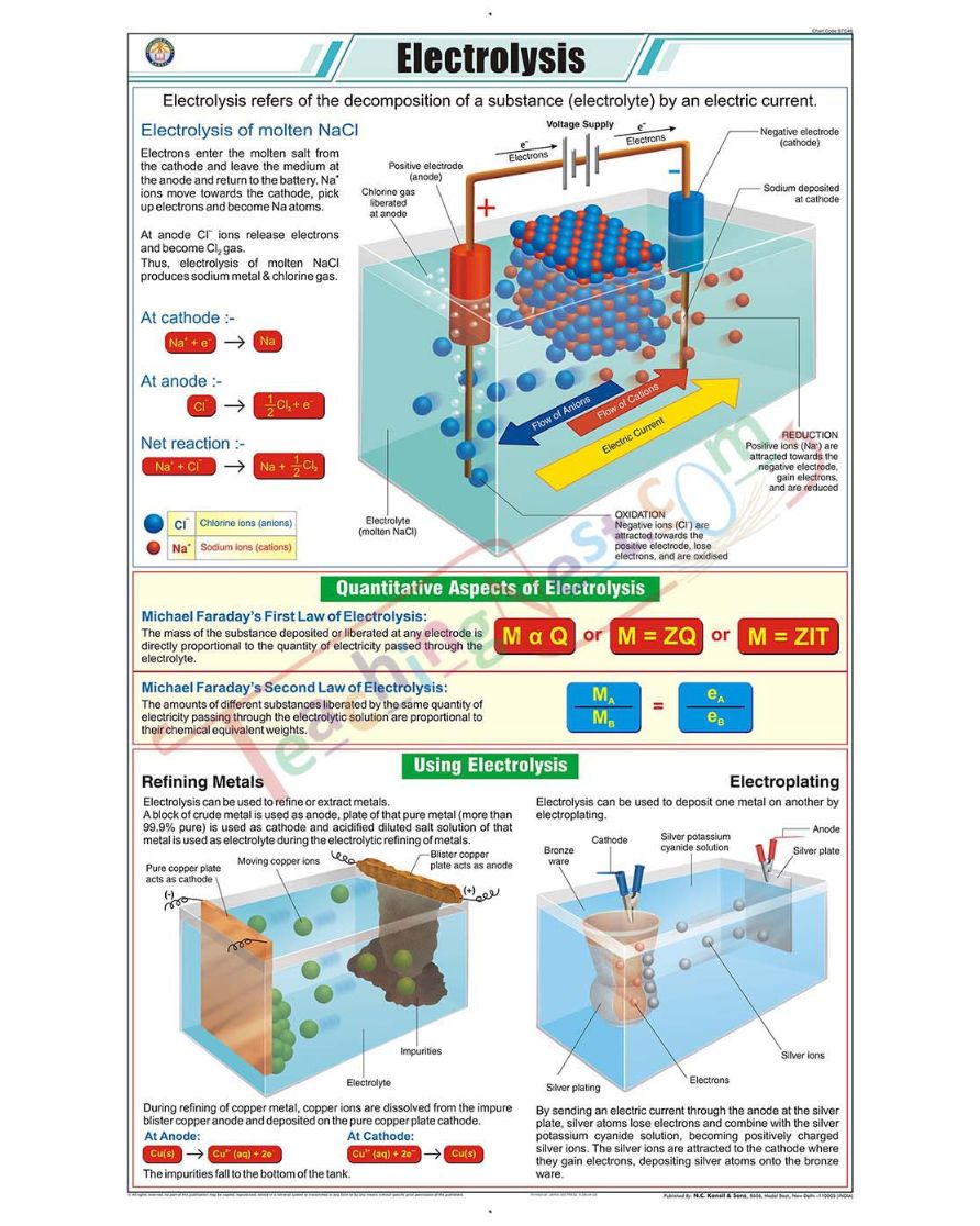 Electrolysis Chart - Laminated, With Rollers