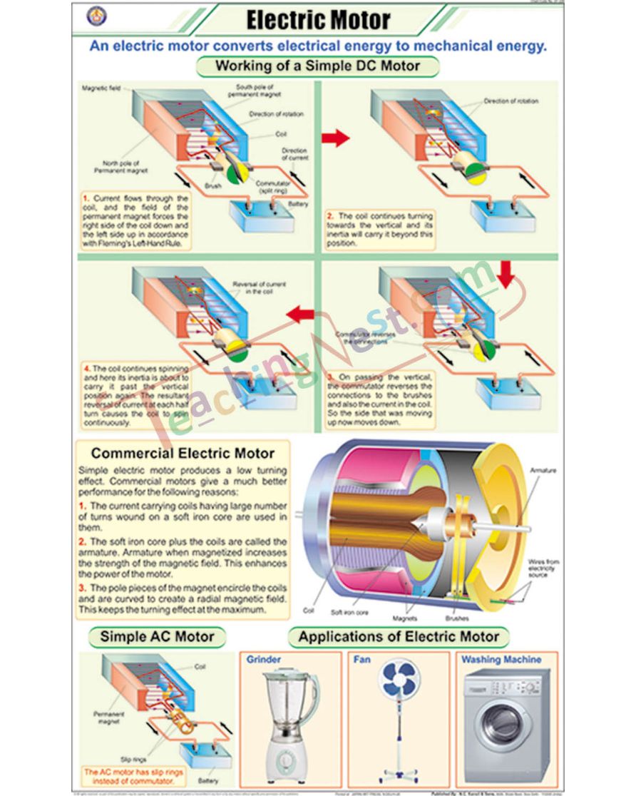 Electric Motor Chart - Laminated, With Rollers