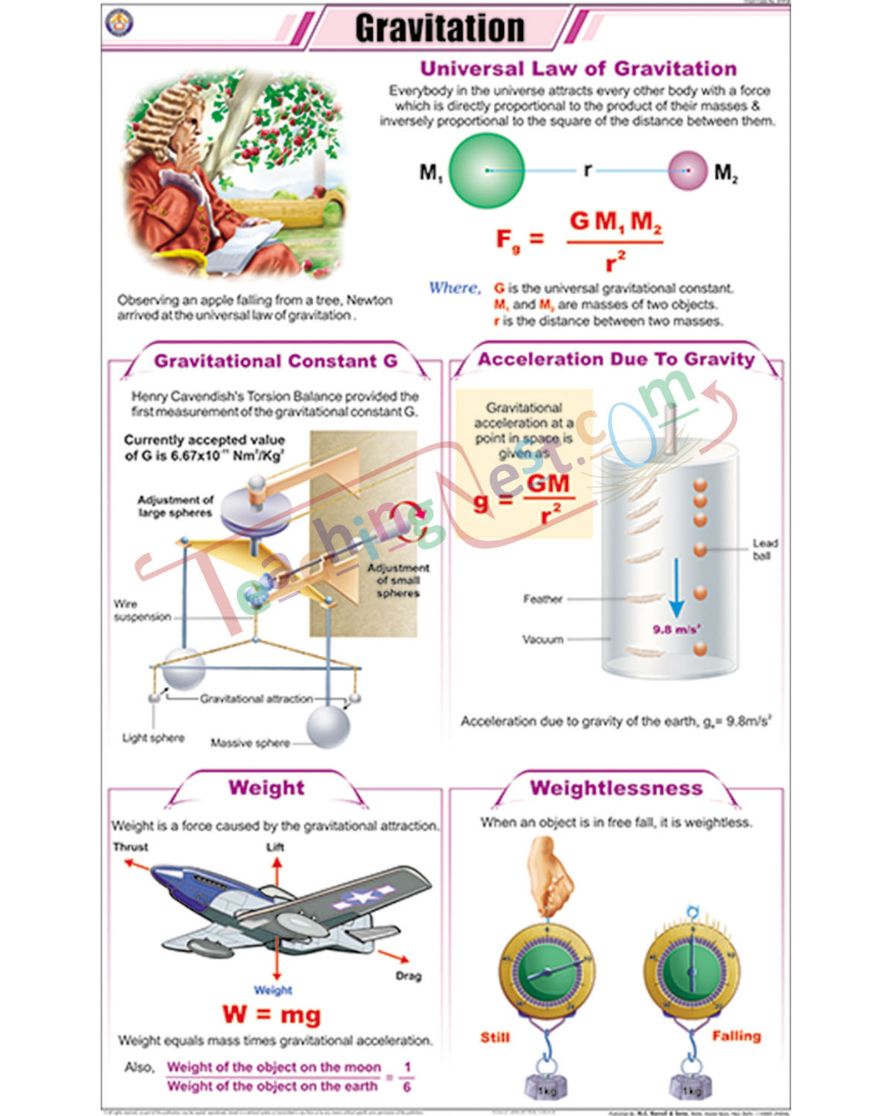 Gravitation Chart - Laminated, With Rollers