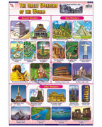The Great Wonders of the World - Laminated, Wall Sticking, 13x19 inch, 33x48 cm, English only