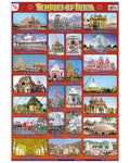Temples of India - Laminated, Wall Sticking, 13x19 inch, 33x48 cm, English only