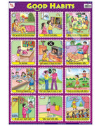 Good Habits - Laminated, Wall Sticking, 13x19 inch, 33x48 cm, English only