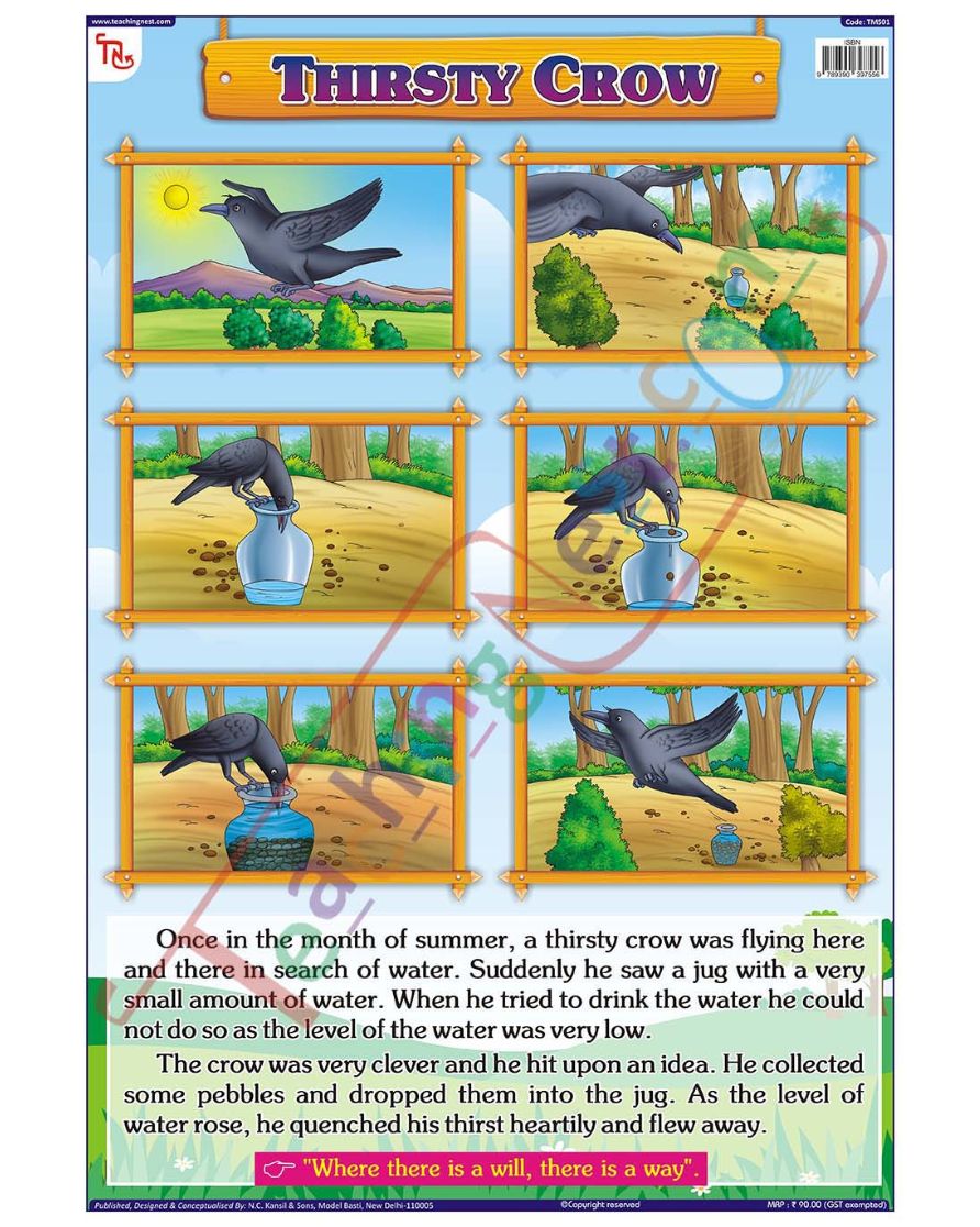 Thirsty Crow - Laminated, Wall Sticking, 13x19 inch, 33x48 cm, English only