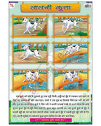 Greedy Dog Hindi - Laminated, Wall Sticking, 13x19 inch, 33x48 cm, Hindi only