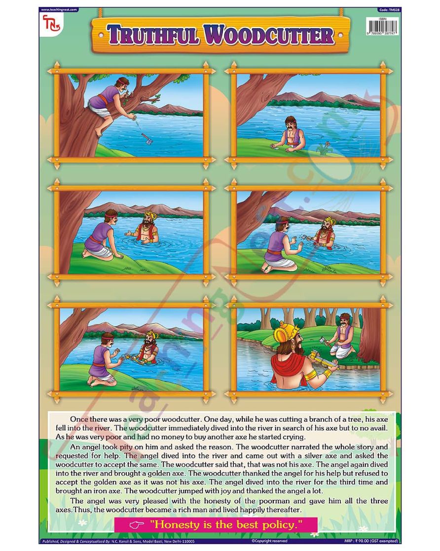 Truthful Woodcutter - Laminated, Wall Sticking, 13x19 inch, 33x48 cm, English only