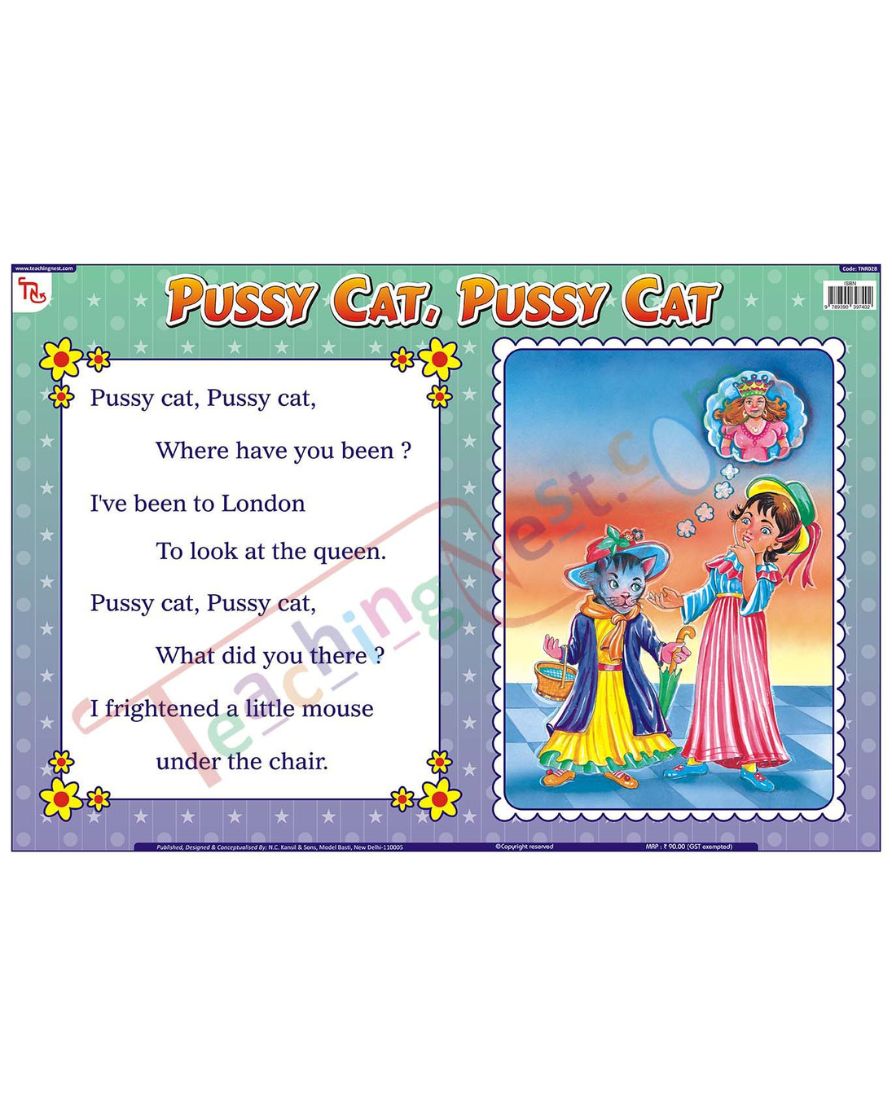 Pussy Cat, Pussy Cat - Laminated, Wall Sticking, 13x19 inch, 33x48 cm, English only