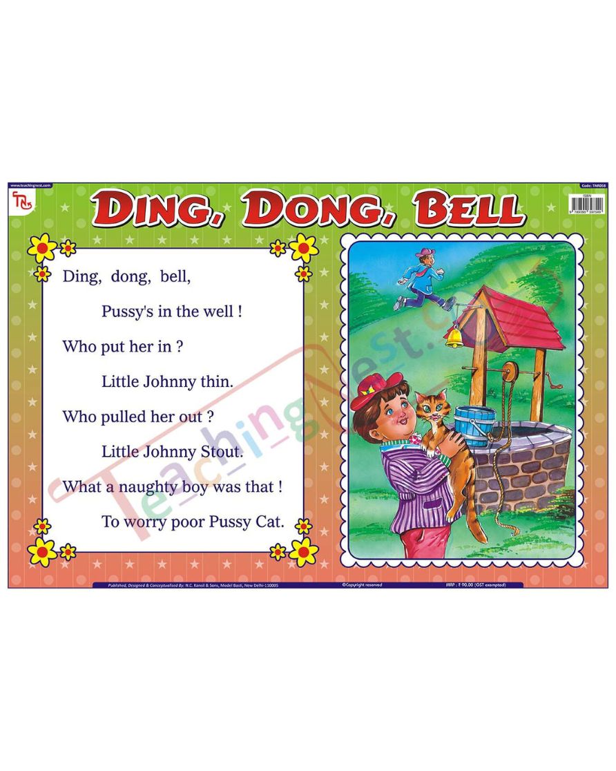 Ding, Dong, Bell - Laminated, Wall Sticking, 13x19 inch, 33x48 cm, English only