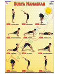 Surya Namaskar - Laminated, Wall Sticking, 13x19 inch, 33x48 cm, English only