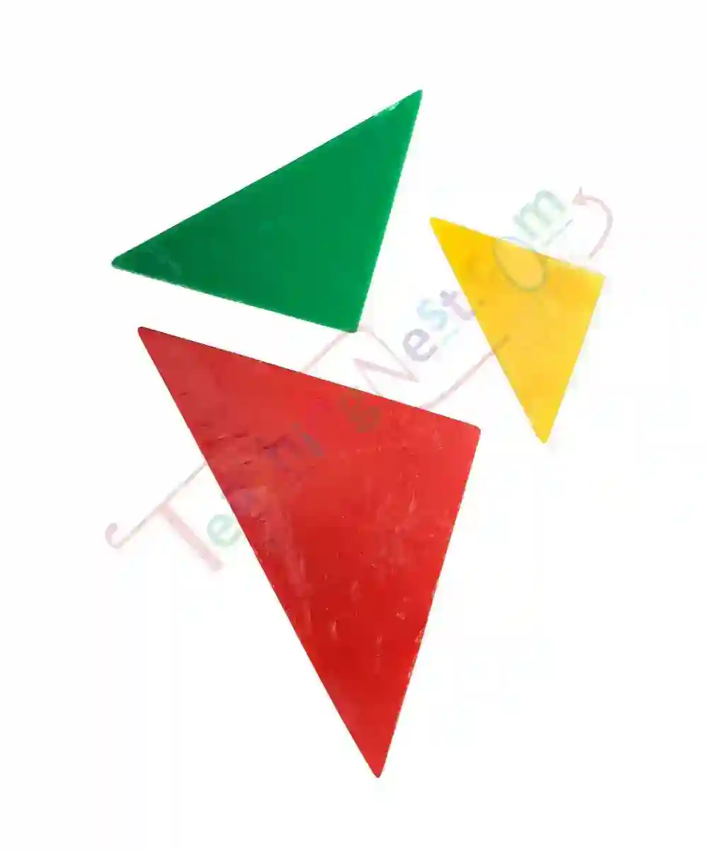 Pattern making with plastic triangles of 3 different sizes