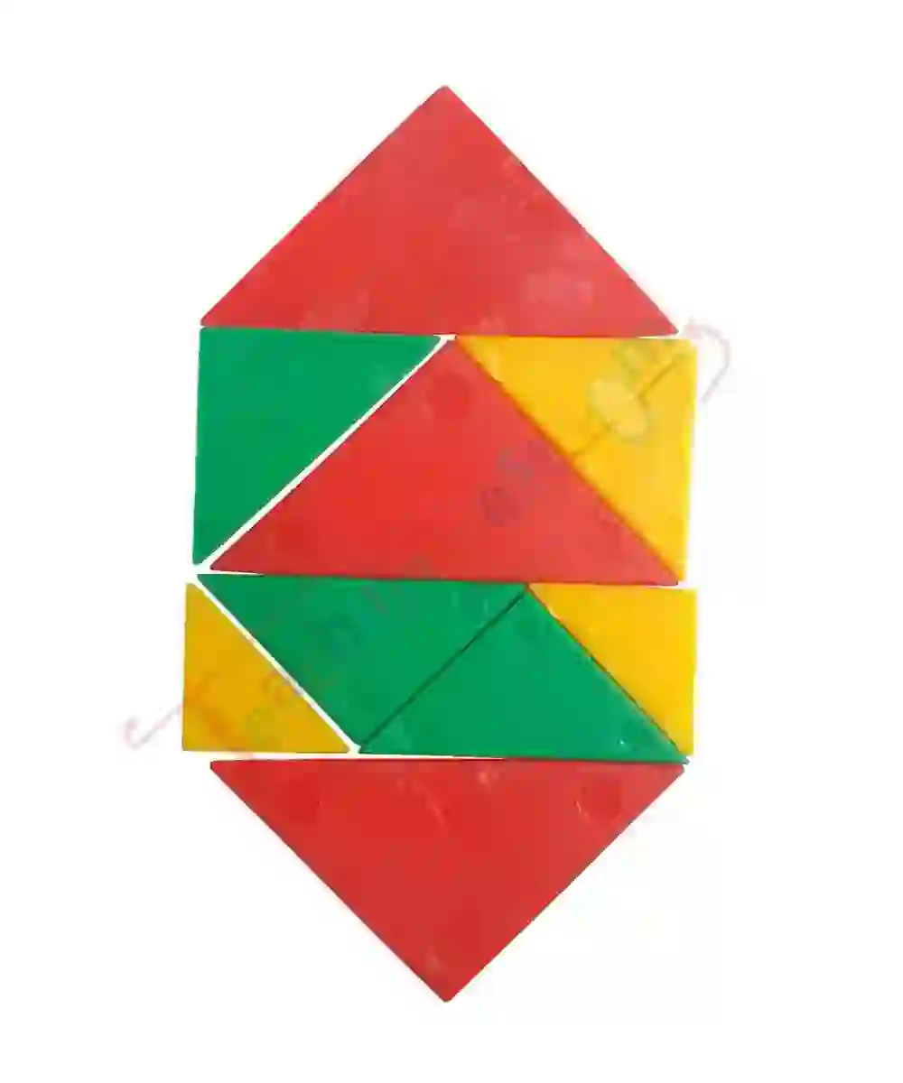 Pattern making with plastic triangles of 3 different sizes