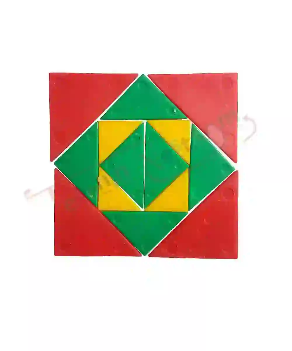 Pattern making with plastic triangles of 3 different sizes
