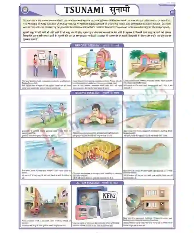 Tsunami Chart, English-Hindi