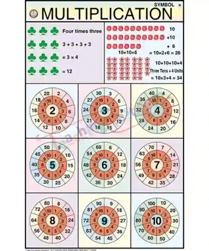 Multiplication Chart, 50x70cm, English