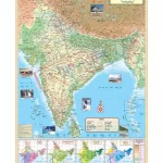 India Physical Map, 70x100cm, Hindi