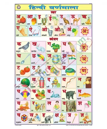 Hindi Alphabet Chart, 50x70 cm