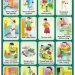 Health Rules - Laminated, Wall Sticking, 13x19 inch
