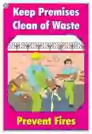 Keep Premises Clean of Waste Chart - Laminated, Wall Sticking, 33x48 cm, English Only