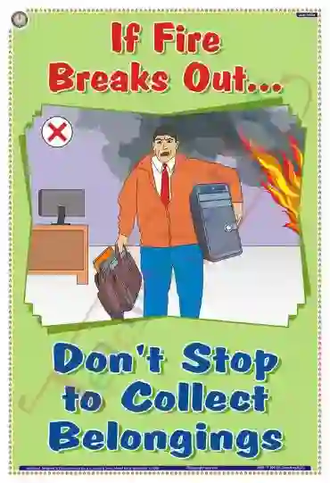 Don't stop to collect belongings Chart - Laminated, Wall Sticking, 33x48 cm, English Only