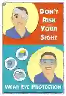 Wear Eye Protection Chart - Laminated, Wall Sticking, 33x48 cm, English Only