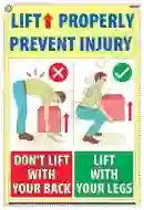 Lift properly Chart - Laminated, Wall Sticking, 33x48 cm, English Only