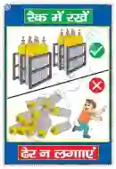 Rack it Don't Stack it Chart - Laminated, Wall Sticking, 33x48 cm, Hindi Only