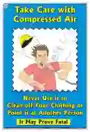Take care with compressed air Chart - Laminated, Wall Sticking, 33x48 cm, English Only
