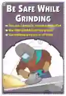 Be safe while Grinding Chart - Laminated, Wall Sticking, 33x48 cm, English Only