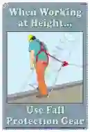 Use Fall Protection Gear Chart - Laminated, Wall Sticking, 33x48 cm, English Only