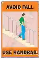 Use Handrail Chart - Laminated, Wall Sticking, 33x48 cm, English Only