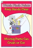 Watch Pinch Points Chart - Laminated, Wall Sticking, 33x48 cm, English Only
