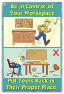 Put Tools in Proper Place Chart - Laminated, Wall Sticking, 33x48 cm, English Only